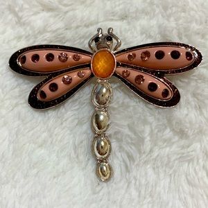 Dragonfly brooch rhinestones
